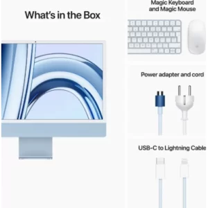 Apple iMac 24" Retina 4,5K (MQRR3X/A), M3 (8C CPU, 10C GPU), 8 ГБ, 512 ГБ SSD, синий