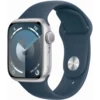 Apple Watch Series 9, 41 мм, корпус из алюминия серебристого цвета, спортивный ремешок цвета «грозовой синий», размер M/L