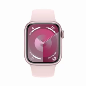 Apple Watch Series 9, 41 мм, корпус из алюминия розового цвета, спортивный ремешок нежно-розового цвета, размер M/L