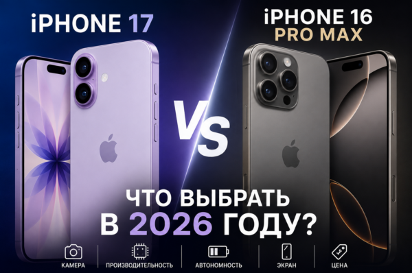 iPhone 17 или iPhone 16 Pro Max — сравнение смартфонов Apple в 2026 году
